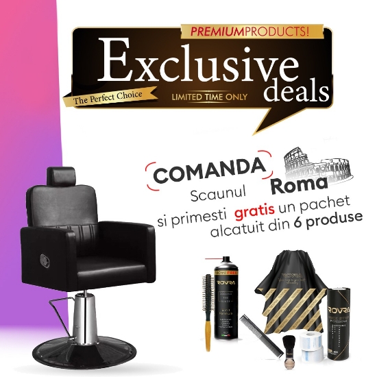 PACHET PROMO - Scaun coafor - Roma - Negru + PRODUSE CADOU