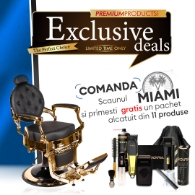 PACHET PROMO - Scaun frizerie - Miami - Negru + PRODUSE CADOU