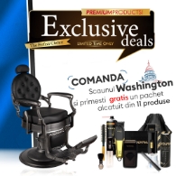 PACHET PROMO - Scaun frizerie - Washington - Negru + PRODUSE CADOU