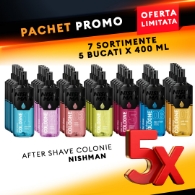 Pachet promo - NISH MAN - After shave colonie - 7 sortimente - 5 buc x 400 ml