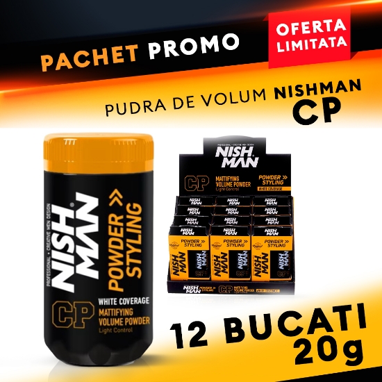 NISH MAN - Pachet promo - Pudra de volum - 20g - Neagra - 24 buc