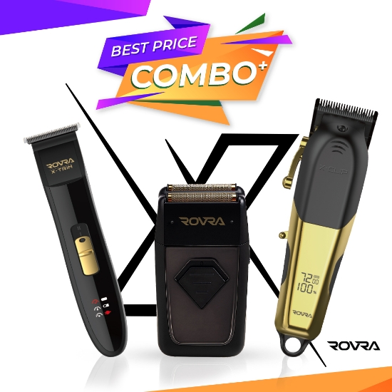 Set ROVRA - Masina de tuns X-CLIP + Masina de contur X-TRIM + Masina de ras X-SHAVE V2