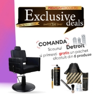 PACHET PROMO - Scaun coafor - DETROIT - Negru + PRODUSE CADOU